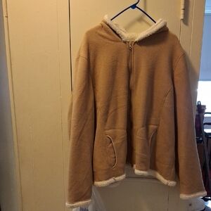 Faded Glory Tan Teddy Jacket with Hood